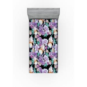 Ambesonne Floral Fitted Sheet, Valentine’s Day Concept Art Pastel Repetitive Roses Pattern Plot, Decorative Soft Bedding All-Round Elastic Pocket, California King, Dark Pink Blush and White(Jade Green and Ceil Blue)