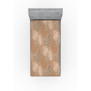 Ambesonne Floral Fitted Sheet, Valentine’s Day Theme Flowers Vintage Botanical Nature Ornament Art, Decorative Soft Fabric Bedding All-Round Elastic Pocket, Full Size, Dark Coral and Fern Green(Pale Salmon Warm Taupe)