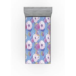 Ambesonne Floral Fitted Sheet, Valentine’s Day Theme Flowers Vintage Botanical Nature Ornament Art, Decorative Soft Fabric Bedding All-Round Elastic Pocket, Full Size, Dark Coral and Fern Green(Lavender Blue and Pale Lilac)