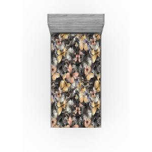 Ambesonne Floral Fitted Sheet, Valentine’s Day Theme Flowers Vintage Botanical Nature Ornament Art, Decorative Soft Fabric Bedding All-Round Elastic Pocket, Full Size, Dark Coral and Fern Green(Warm Taupe and Dark Grey)
