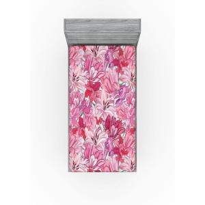 Ambesonne Floral Fitted Sheet, Valentine’s Day Theme Flowers Vintage Botanical Nature Ornament Art, Decorative Soft Fabric Bedding All-Round Elastic Pocket, Full Size, Dark Coral and Fern Green(Dried Rose and Pale Ruby)