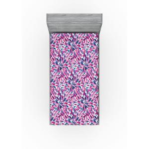 Ambesonne Floral Fitted Sheet, Valentine’s Day Theme Grunge Style Repetitive Rose Flowers Abstract, Decorative Soft Bedding All-Round Elastic Pocket, California King, Pale Fuchsia and Sepia(Hot Pink and Night Blue)