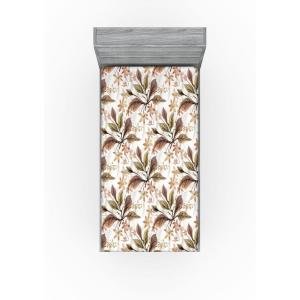 Ambesonne Floral Fitted Sheet, Valentine’s Day Theme Grunge Style Repetitive Rose Flowers Abstract, Decorative Soft Bedding All-Round Elastic Pocket, California King, Pale Fuchsia and Sepia(Burnt Sienna Sand Brown)