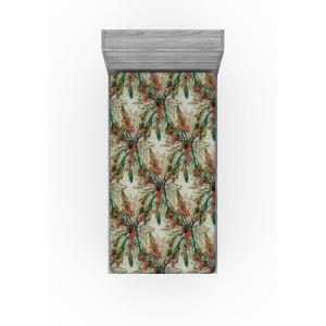 Ambesonne Floral Fitted Sheet, Valentine’s Day Theme Grunge Style Repetitive Rose Flowers Abstract, Decorative Soft Bedding All-Round Elastic Pocket, California King, Pale Fuchsia and Sepia(Pale Orange and Army Green)