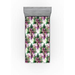 Ambesonne Floral Fitted Sheet, Valentine’s Day Theme Grunge Style Repetitive Rose Flowers Abstract, Decorative Soft Bedding All-Round Elastic Pocket, California King, Pale Fuchsia and Sepia(Pale Ruby and Reseda Green)
