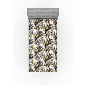 Ambesonne Floral Fitted Sheet, Valentine’s Day Theme Grunge Style Repetitive Rose Flowers Abstract, Decorative Soft Bedding All-Round Elastic Pocket, California King, Pale Fuchsia and Sepia(Pale Coffee and Burnt Sienna)
