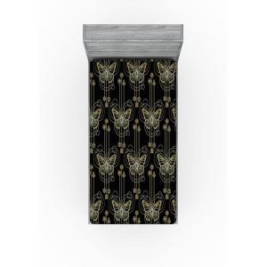 Ambesonne Floral Fitted Sheet, Valentine’s Day Theme Grunge Style Repetitive Rose Flowers Abstract, Decorative Soft Bedding All-Round Elastic Pocket, California King, Pale Fuchsia and Sepia(Charcoal Grey and Dark Yellow)