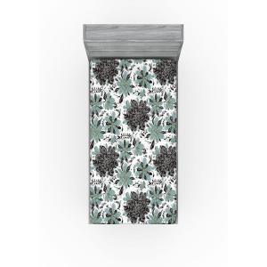 Ambesonne Floral Fitted Sheet, Valentine’s Day Theme Grunge Style Repetitive Rose Flowers Abstract, Decorative Soft Bedding All-Round Elastic Pocket, California King, Pale Fuchsia and Sepia(Reseda Green Grey and White)