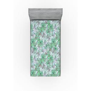 Ambesonne Floral Fitted Sheet, Valentine’s Day Theme Grunge Style Repetitive Rose Flowers Abstract, Decorative Soft Bedding All-Round Elastic Pocket, California King, Pale Fuchsia and Sepia(Pale Green and Earth Yellow)