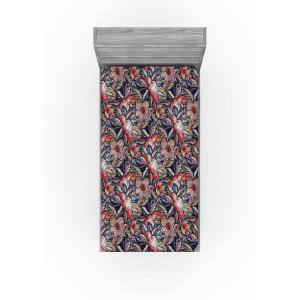 Ambesonne Floral Fitted Sheet, Valentine’s Day Theme Grunge Style Repetitive Rose Flowers Abstract, Decorative Soft Bedding All-Round Elastic Pocket, California King, Pale Fuchsia and Sepia(Scarlet and Lavender Blue)