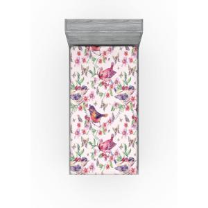 Ambesonne Floral Fitted Sheet, Valentine’s Day Theme Grunge Style Repetitive Rose Flowers Abstract, Decorative Soft Bedding All-Round Elastic Pocket, California King, Pale Fuchsia and Sepia(Pastel Pink and Sage Green)