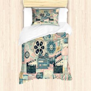 Ambesonne Floral Heart Duvet Cover Set, Tenderness of Romantic Garden Ivy Branches and Roses Valentines Day, Decorative 3 Piece Bedding Set with 2 Pillow Shams, Queen Size, Laurel Green and Pink(Almond Green Blush Peach)