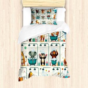 Ambesonne Floral Heart Duvet Cover Set, Tenderness of Romantic Garden Ivy Branches and Roses Valentines Day, Decorative 3 Piece Bedding Set with 2 Pillow Shams, Queen Size, Laurel Green and Pink(Teal Burnt Orange Ivory)