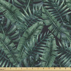 Ambesonne Kiss Fabric by The Yard, Red Woman Lips Kiss Marks Pattern Romance Feminine Graphic Valentines Day, Stretch Knit Fabric for Clothing Sewing and Arts Crafts, 1 Yard, Vermilion Ivory(Green Black)