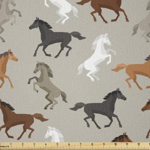 Ambesonne Kiss Fabric by The Yard, Red Woman Lips Kiss Marks Pattern Romance Feminine Graphic Valentines Day, Stretch Knit Fabric for Clothing Sewing and Arts Crafts, 1 Yard, Vermilion Ivory(Taupe)