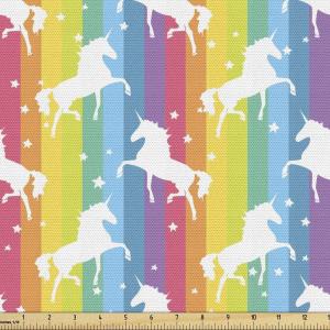 Ambesonne Kiss Fabric by The Yard, Red Woman Lips Kiss Marks Pattern Romance Feminine Graphic Valentines Day, Stretch Knit Fabric for Clothing Sewing and Arts Crafts, 1 Yard, Vermilion Ivory(Pink Yellow)