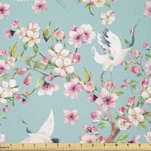 Ambesonne Kiss Fabric by The Yard, Red Woman Lips Kiss Marks Pattern Romance Feminine Graphic Valentines Day, Stretch Knit Fabric for Clothing Sewing and Arts Crafts, 1 Yard, Vermilion Ivory(Seafoam Pink)