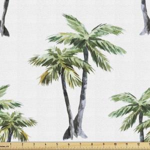 Ambesonne Kiss Fabric by The Yard, Red Woman Lips Kiss Marks Pattern Romance Feminine Graphic Valentines Day, Stretch Knit Fabric for Clothing Sewing and Arts Crafts, 1 Yard, Vermilion Ivory(White Green)