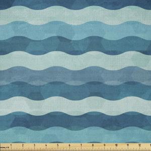 Ambesonne Kiss Fabric by The Yard, Red Woman Lips Kiss Marks Pattern Romance Feminine Graphic Valentines Day, Stretch Knit Fabric for Clothing Sewing and Arts Crafts, 1 Yard, Vermilion Ivory(Turquoise Teal Blue)