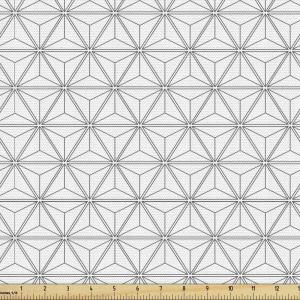 Ambesonne Kiss Fabric by The Yard, Red Woman Lips Kiss Marks Pattern Romance Feminine Graphic Valentines Day, Stretch Knit Fabric for Clothing Sewing and Arts Crafts, 1 Yard, Vermilion Ivory(Ivory and Black)