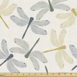 Ambesonne Kiss Fabric by The Yard, Red Woman Lips Kiss Marks Pattern Romance Feminine Graphic Valentines Day, Stretch Knit Fabric for Clothing Sewing and Arts Crafts, 1 Yard, Vermilion Ivory(Green Mustard)