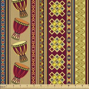 Ambesonne Kiss Fabric by The Yard, Red Woman Lips Kiss Marks Pattern Romance Feminine Graphic Valentines Day, Stretch Knit Fabric for Clothing Sewing and Arts Crafts, 1 Yard, Vermilion Ivory(Yellow Ruby)