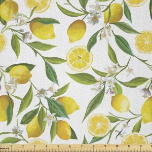 Ambesonne Kiss Fabric by The Yard, Red Woman Lips Kiss Marks Pattern Romance Feminine Graphic Valentines Day, Stretch Knit Fabric for Clothing Sewing and Arts Crafts, 1 Yard, Vermilion Ivory(Mustard Green)