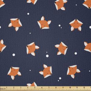 Ambesonne Kiss Fabric by The Yard, Red Woman Lips Kiss Marks Pattern Romance Feminine Graphic Valentines Day, Stretch Knit Fabric for Clothing Sewing and Arts Crafts, 1 Yard, Vermilion Ivory(Navy Blue Orange)