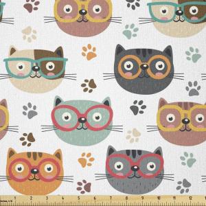 Ambesonne Kiss Fabric by The Yard, Red Woman Lips Kiss Marks Pattern Romance Feminine Graphic Valentines Day, Stretch Knit Fabric for Clothing Sewing and Arts Crafts, 1 Yard, Vermilion Ivory(Teal Pink)