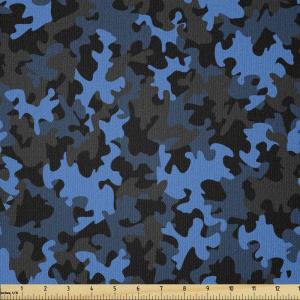 Ambesonne Kiss Fabric by The Yard, Red Woman Lips Kiss Marks Pattern Romance Feminine Graphic Valentines Day, Stretch Knit Fabric for Clothing Sewing and Arts Crafts, 1 Yard, Vermilion Ivory(Army Green Black and Blue)
