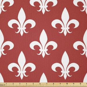 Ambesonne Kiss Fabric by The Yard, Red Woman Lips Kiss Marks Pattern Romance Feminine Graphic Valentines Day, Stretch Knit Fabric for Clothing Sewing and Arts Crafts, 1 Yard, Vermilion Ivory(Red White)