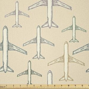 Ambesonne Kiss Fabric by The Yard, Red Woman Lips Kiss Marks Pattern Romance Feminine Graphic Valentines Day, Stretch Knit Fabric for Clothing Sewing and Arts Crafts, 1 Yard, Vermilion Ivory(Cream Beige)