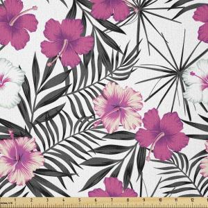 Ambesonne Kiss Fabric by The Yard, Red Woman Lips Kiss Marks Pattern Romance Feminine Graphic Valentines Day, Stretch Knit Fabric for Clothing Sewing and Arts Crafts, 1 Yard, Vermilion Ivory(Charcoal Grey Magenta)