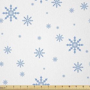Ambesonne Kiss Fabric by The Yard, Red Woman Lips Kiss Marks Pattern Romance Feminine Graphic Valentines Day, Stretch Knit Fabric for Clothing Sewing and Arts Crafts, 1 Yard, Vermilion Ivory(Blue White)