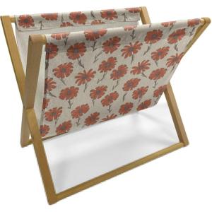 Ambesonne Love Magazine and Book Holder, Romance of The Roses Valentine’s Day Vintage Spring Season Pattern Illustration, Floor Rack Decor for Interior of Home & Office, 22″ x 19″, Rose Dark Pink(Beige and Burnt Orange)