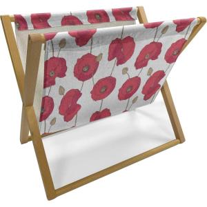 Ambesonne Love Magazine and Book Holder, Romance of The Roses Valentine’s Day Vintage Spring Season Pattern Illustration, Floor Rack Decor for Interior of Home & Office, 22″ x 19″, Rose Dark Pink(White Dark Pink)