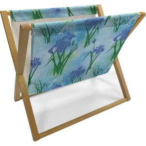 Ambesonne Love Magazine and Book Holder, Romance of The Roses Valentine’s Day Vintage Spring Season Pattern Illustration, Floor Rack Decor for Interior of Home & Office, 22″ x 19″, Rose Dark Pink(Deep Sky Blue Green)