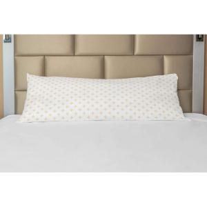 Ambesonne Modern Body Pillow Case Cover with Zipper, Diamond Like Small Stars Pattern for Home Office Contemporary Artprint, Decorative Accent Long Pillowcase, 21″ x 54″, Apricot Yellow and White