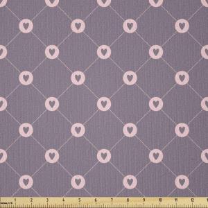 Ambesonne Modern Fabric by The Yard, Symmetrical Mesh of Hearts in Rounds Connected Design Valentine’s Day, Stretch Knit Fabric for Clothing Sewing and Arts Crafts, 5 Yards, Pale Eggplant and Rose(Pale Eggplant and Rose)