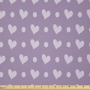 Ambesonne Purple Fabric by The Yard, Valentine’s Day Couple Wedding Bride Heart Design Image, Stretch Knit Fabric for Clothing Sewing and Arts Crafts, 5 Yards, Lavender and Purple(Lavender and Purple)