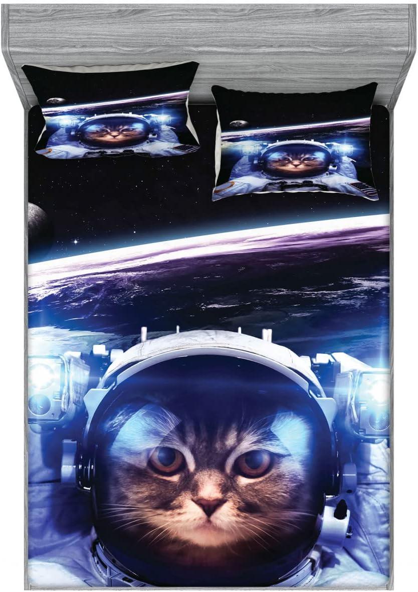 imageAmbesonne Animal Fitted Sheet amp Pillow Sham Set Lazy Sleepy Bear Tribe of Australian Sloths Keep Calm Words Cartoon Priint Decorative Printed 3 Piece Bedding Decor Set Full Pale TealPurple Indigo