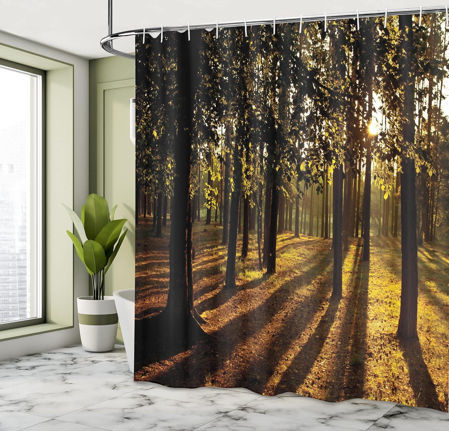 imageAmbesonne Cartoon Shower Curtain Pug Dog in Bathtub Grooming Salon Service Shampoo Rubber Duck Pets in Style Image Cloth Fabric Bathroom Decor Set with Hooks 69 W x 70 L TealOrange Brown