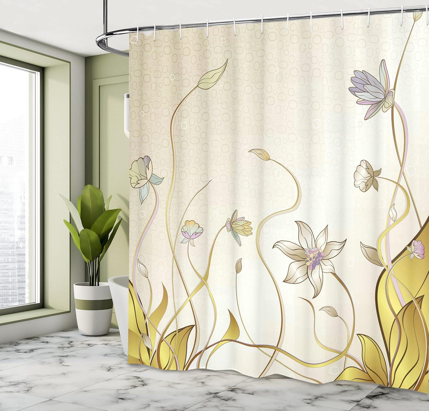 imageAmbesonne Cartoon Shower Curtain Pug Dog in Bathtub Grooming Salon Service Shampoo Rubber Duck Pets in Style Image Cloth Fabric Bathroom Decor Set with Hooks 69 W x 70 L TealCream and Mustard