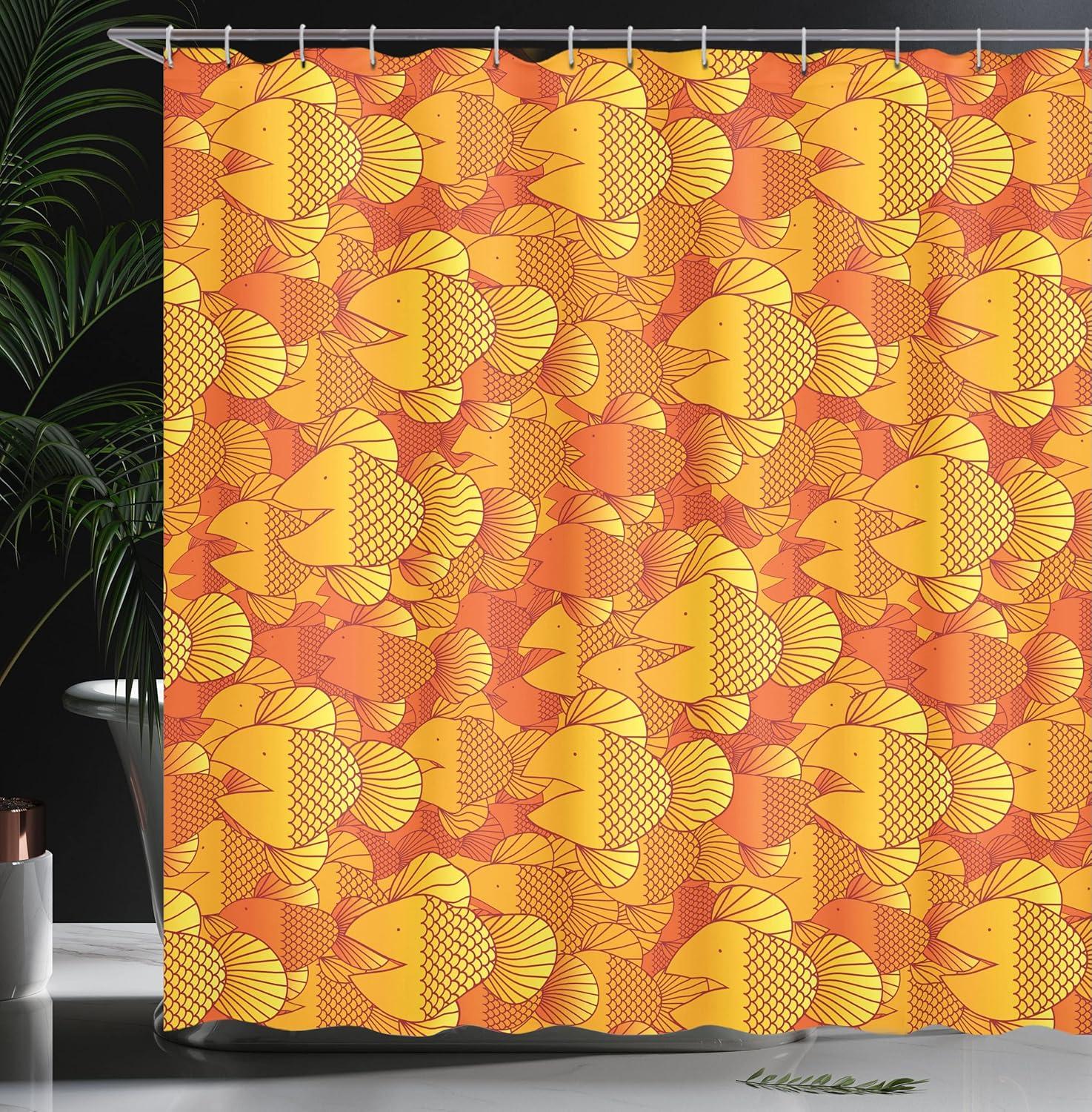 imageAmbesonne Cartoon Shower Curtain Pug Dog in Bathtub Grooming Salon Service Shampoo Rubber Duck Pets in Style Image Cloth Fabric Bathroom Decor Set with Hooks 69 W x 70 L TealOrange Yellow