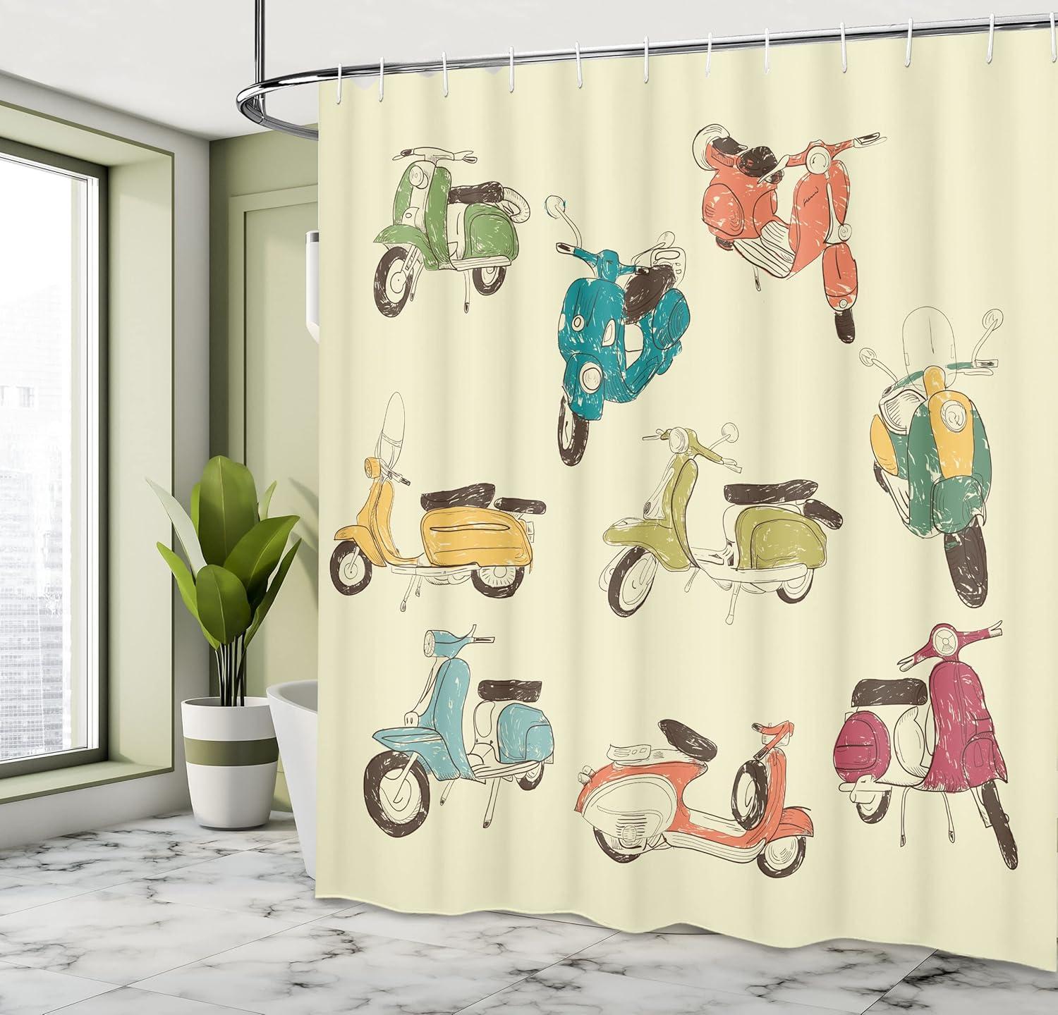 imageAmbesonne Cartoon Shower Curtain Pug Dog in Bathtub Grooming Salon Service Shampoo Rubber Duck Pets in Style Image Cloth Fabric Bathroom Decor Set with Hooks 69 W x 70 L TealCream Orange