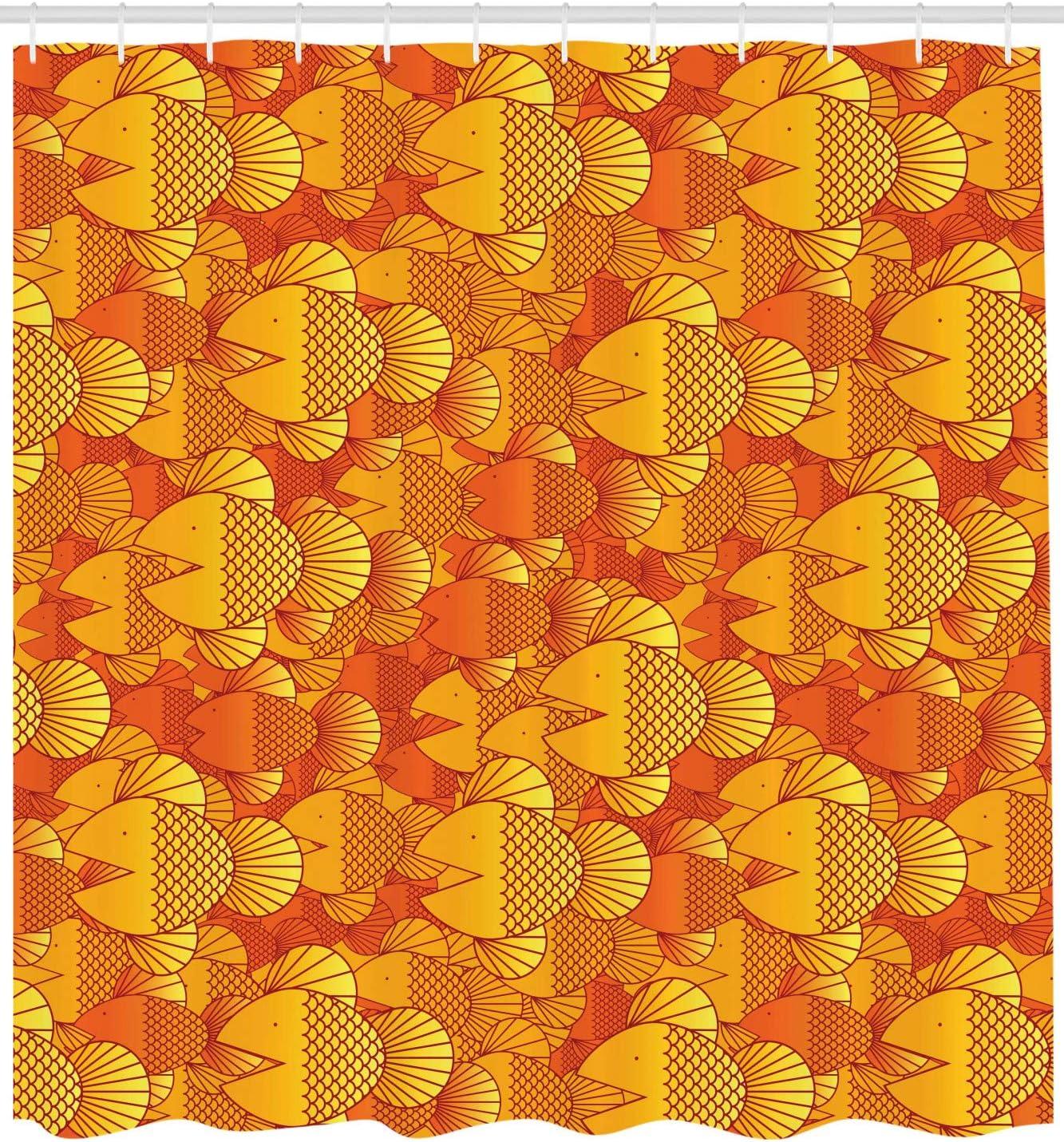 imageAmbesonne Cartoon Shower Curtain Pug Dog in Bathtub Grooming Salon Service Shampoo Rubber Duck Pets in Style Image Cloth Fabric Bathroom Decor Set with Hooks 69 W x 70 L TealOrange Yellow