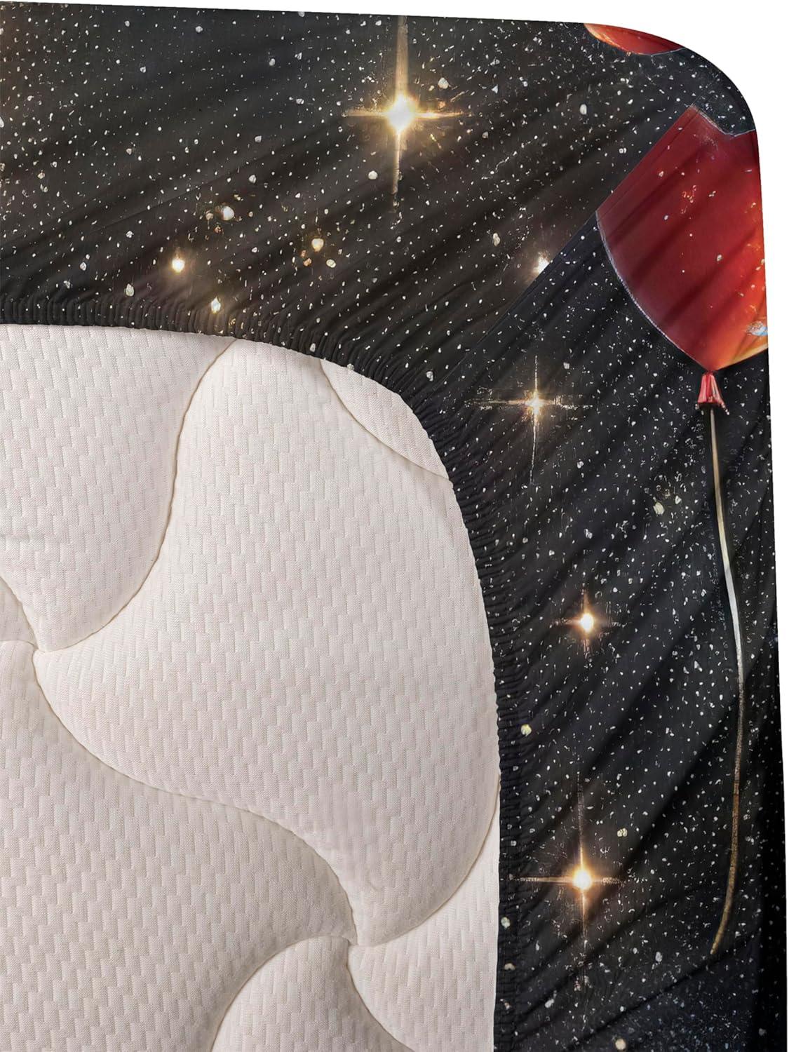 imageAmbesonne Cat Sheet Set Romantic Date Night of Kitties Drinking Milkshake Cozy Night Scene Valentines Fitted and Flat Sheet with Pillowcases Bedding Accent 4 Piece Set King Dark Blue ApricotDark Night Blue Vermilion