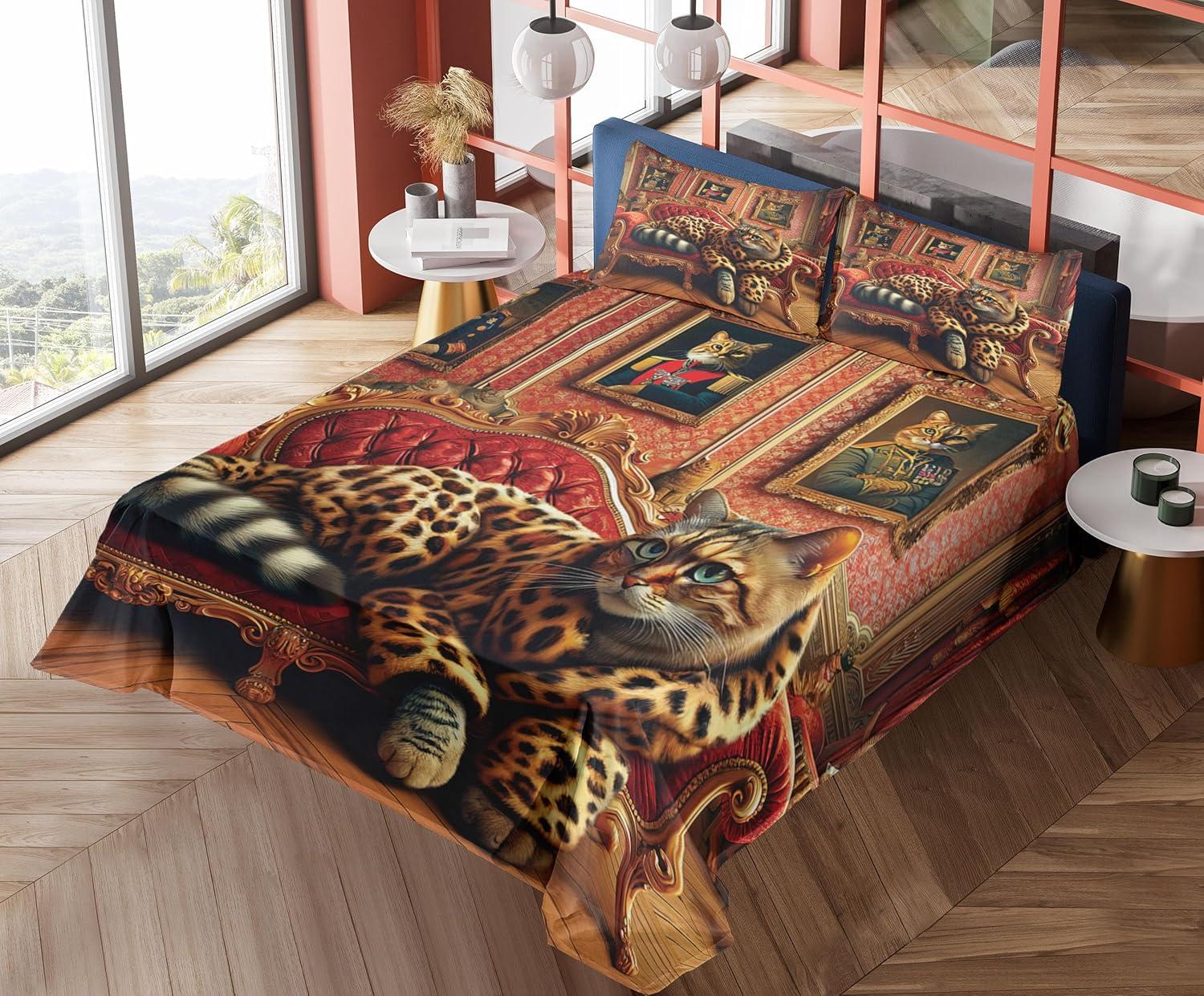 imageAmbesonne Cat Sheet Set Romantic Date Night of Kitties Drinking Milkshake Cozy Night Scene Valentines Fitted and Flat Sheet with Pillowcases Bedding Accent 4 Piece Set King Dark Blue ApricotMarigold Salmon