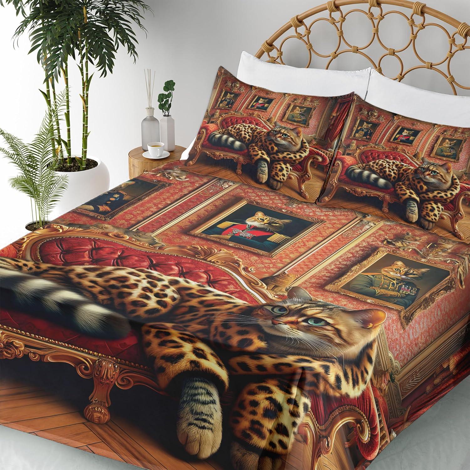 imageAmbesonne Cat Sheet Set Romantic Date Night of Kitties Drinking Milkshake Cozy Night Scene Valentines Fitted and Flat Sheet with Pillowcases Bedding Accent 4 Piece Set King Dark Blue ApricotMarigold Salmon
