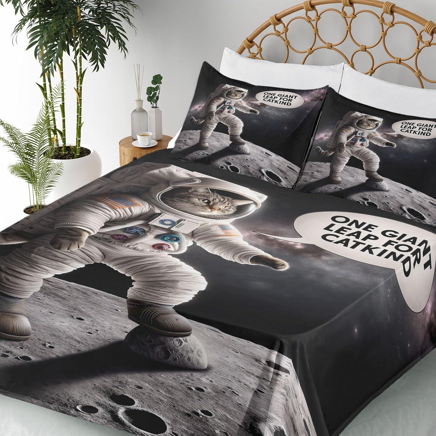 imageAmbesonne Cat Sheet Set Romantic Date Night of Kitties Drinking Milkshake Cozy Night Scene Valentines Fitted and Flat Sheet with Pillowcases Bedding Accent 4 Piece Set King Dark Blue ApricotDark Purple Grey Coconut